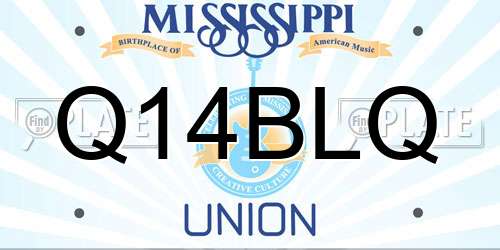 Q14BLQ Mississippi License Plate