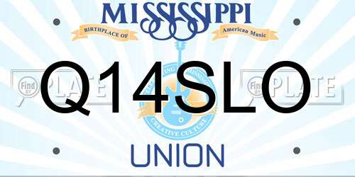 Q14SLO Mississippi License Plate