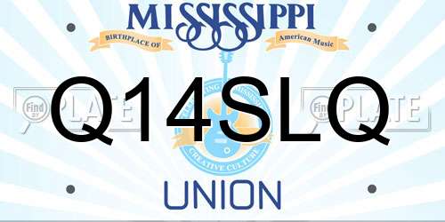 Q14SLQ Mississippi License Plate