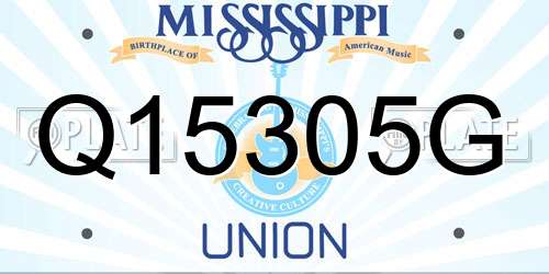 Q15305G Mississippi License Plate