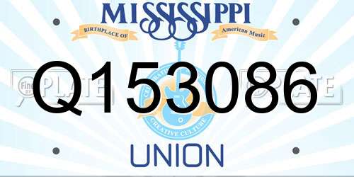 Q153086 Mississippi License Plate