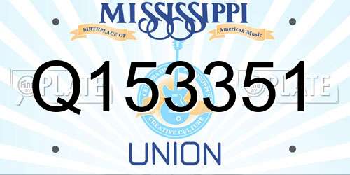 Q153351 Mississippi License Plate