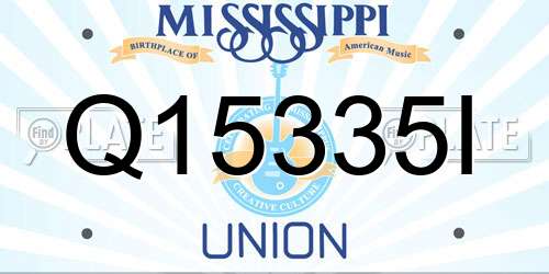 Q15335I Mississippi License Plate