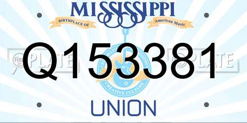 Q153381 Mississippi License Plate