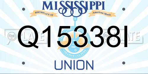 Q15338I Mississippi License Plate