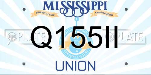 Q155II Mississippi License Plate