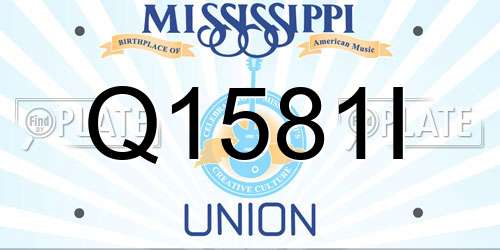 Q1581I Mississippi License Plate