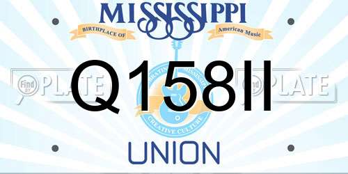 Q158II Mississippi License Plate