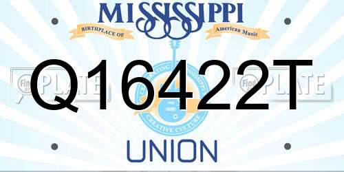 Q16422T Mississippi License Plate