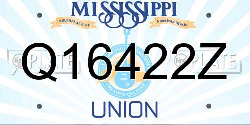 Q16422Z Mississippi License Plate