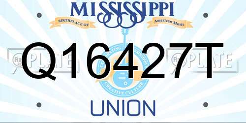 Q16427T Mississippi License Plate