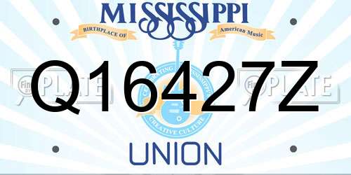 Q16427Z Mississippi License Plate