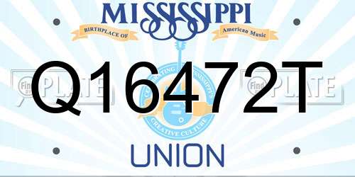 Q16472T Mississippi License Plate