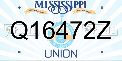 Q16472Z Mississippi License Plate