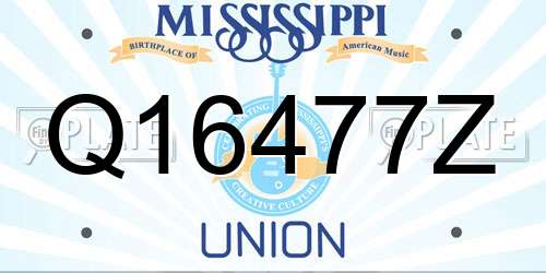 Q16477Z Mississippi License Plate