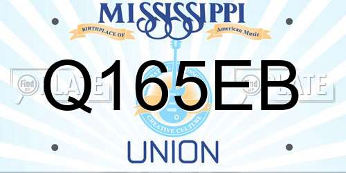 Q165EB Mississippi License Plate