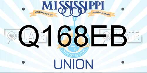 Q168EB Mississippi License Plate