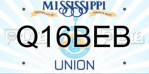 Q16BEB Mississippi License Plate