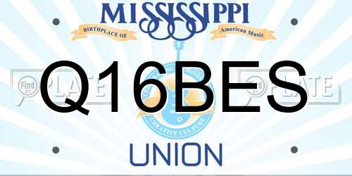 Q16BES Mississippi License Plate