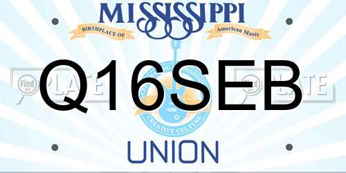 Q16SEB Mississippi License Plate