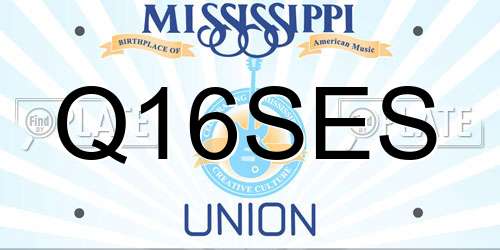 Q16SES Mississippi License Plate