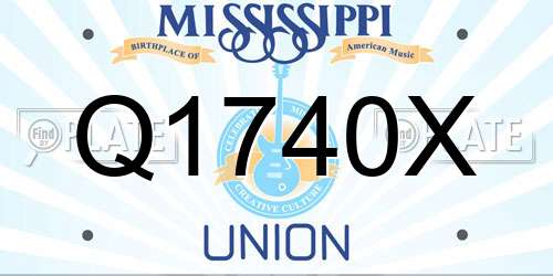 Q1740X Mississippi License Plate