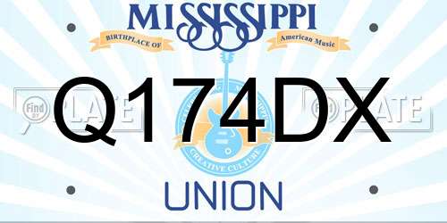 Q174DX Mississippi License Plate