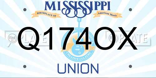 Q174OX Mississippi License Plate