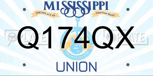 Q174QX Mississippi License Plate