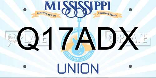Q17ADX Mississippi License Plate