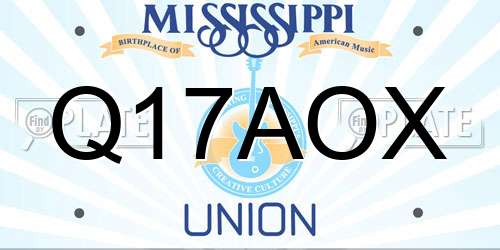 Q17AOX Mississippi License Plate