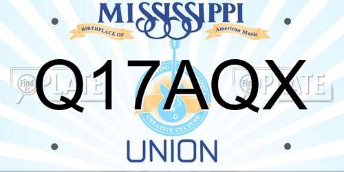 Q17AQX Mississippi License Plate