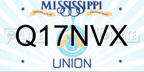 Q17NVX Mississippi License Plate