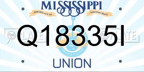 Q18335I Mississippi License Plate