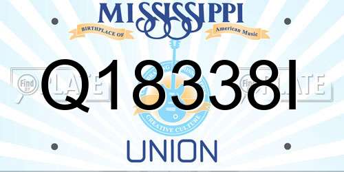 Q18338I Mississippi License Plate