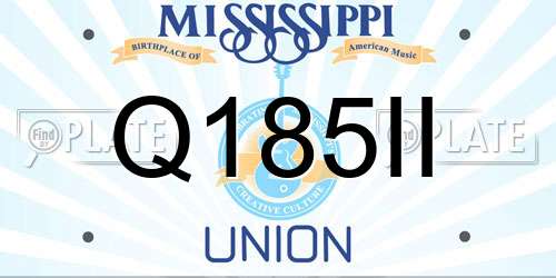 Q185II Mississippi License Plate