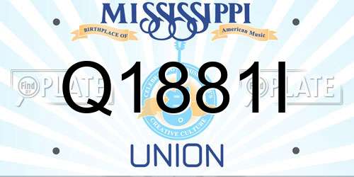 Q1881I Mississippi License Plate