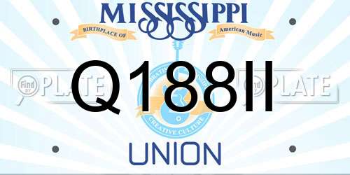 Q188II Mississippi License Plate