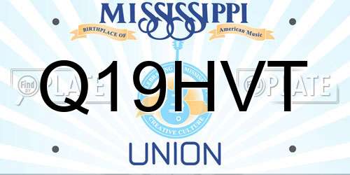 Q19HVT Mississippi License Plate