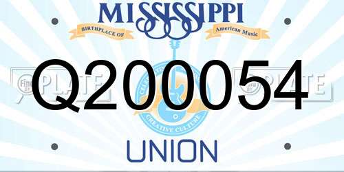 Q200054 Mississippi License Plate