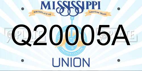 Q20005A Mississippi License Plate