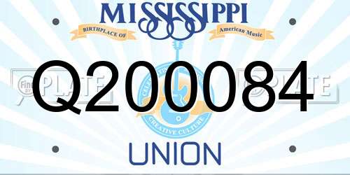 Q200084 Mississippi License Plate