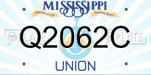 Q2062C Mississippi License Plate