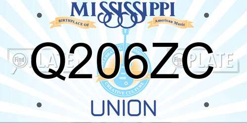 Q206ZC Mississippi License Plate
