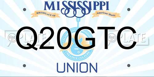 Q20GTC Mississippi License Plate