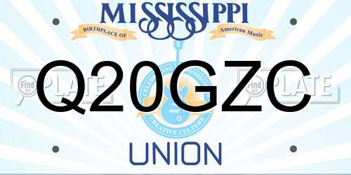 Q20GZC Mississippi License Plate