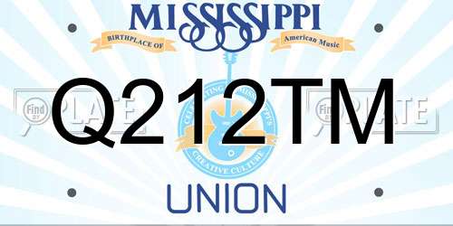 Q212TM Mississippi License Plate