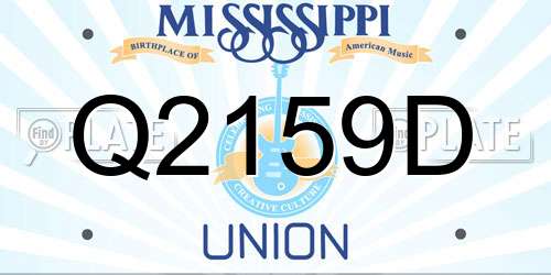 Q2159D Mississippi License Plate