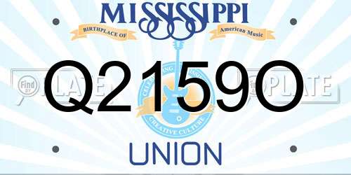 Q2159O Mississippi License Plate