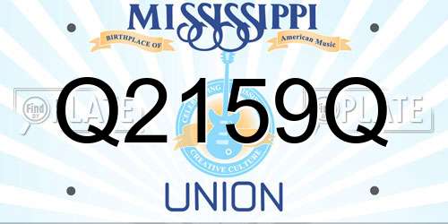 Q2159Q Mississippi License Plate